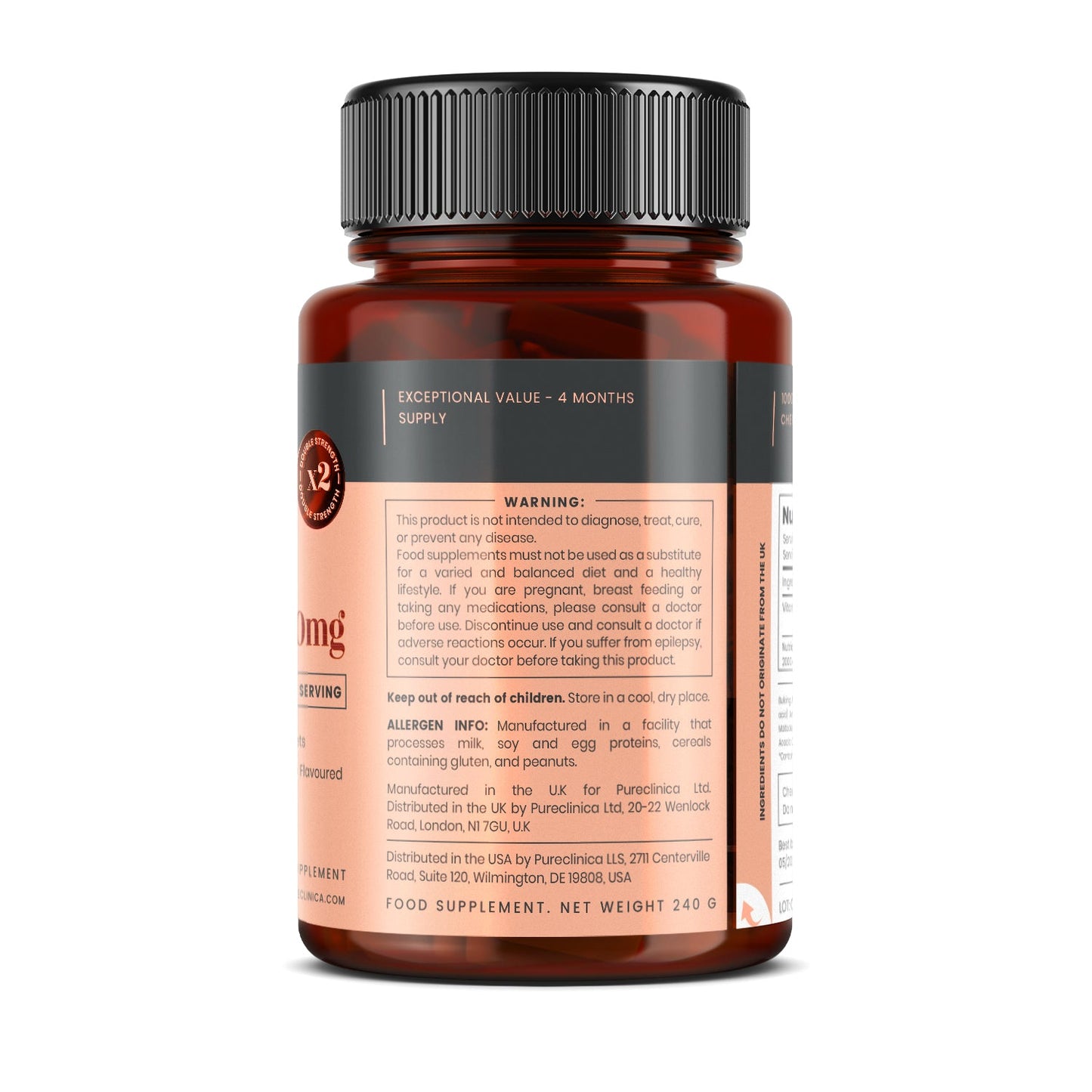 Double Strength Chewable Vitamin C 1000 mg x 120 tablets