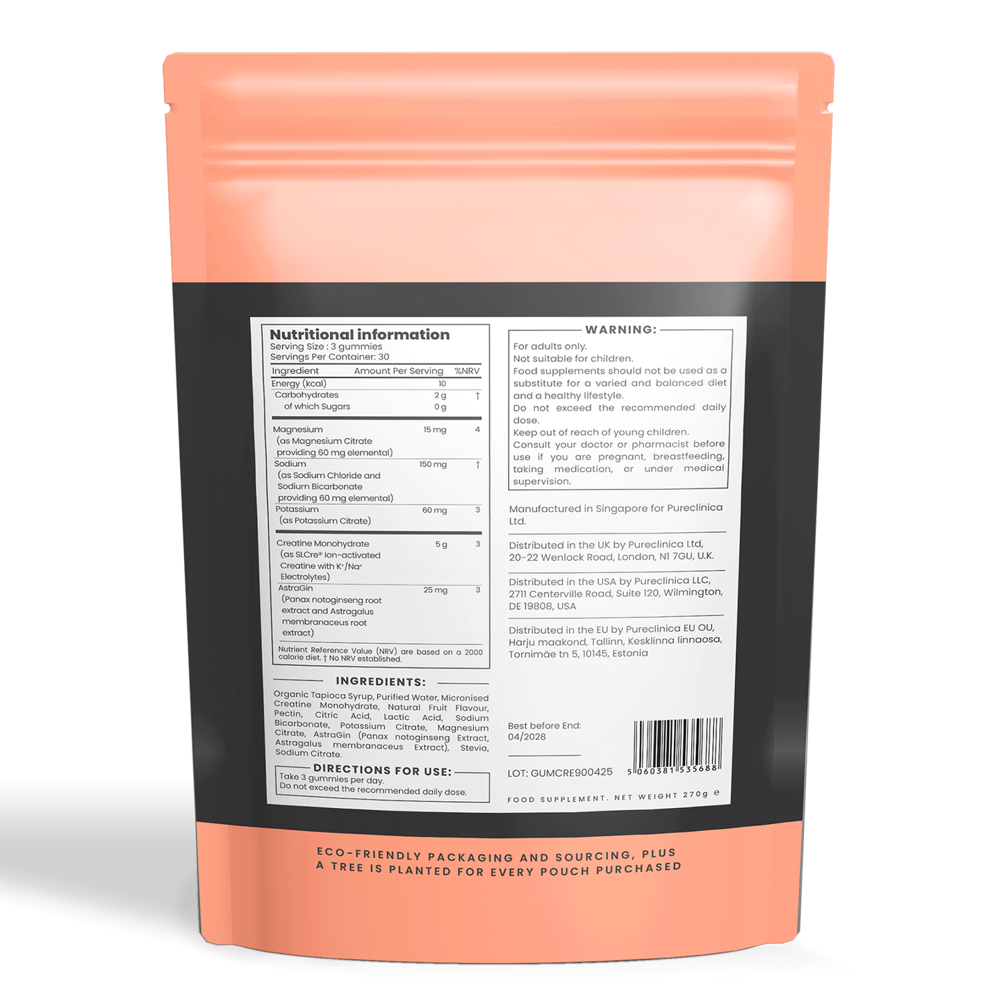 Creatine Gummies - 90 Gummies (5g per 3 with AstraGin®)