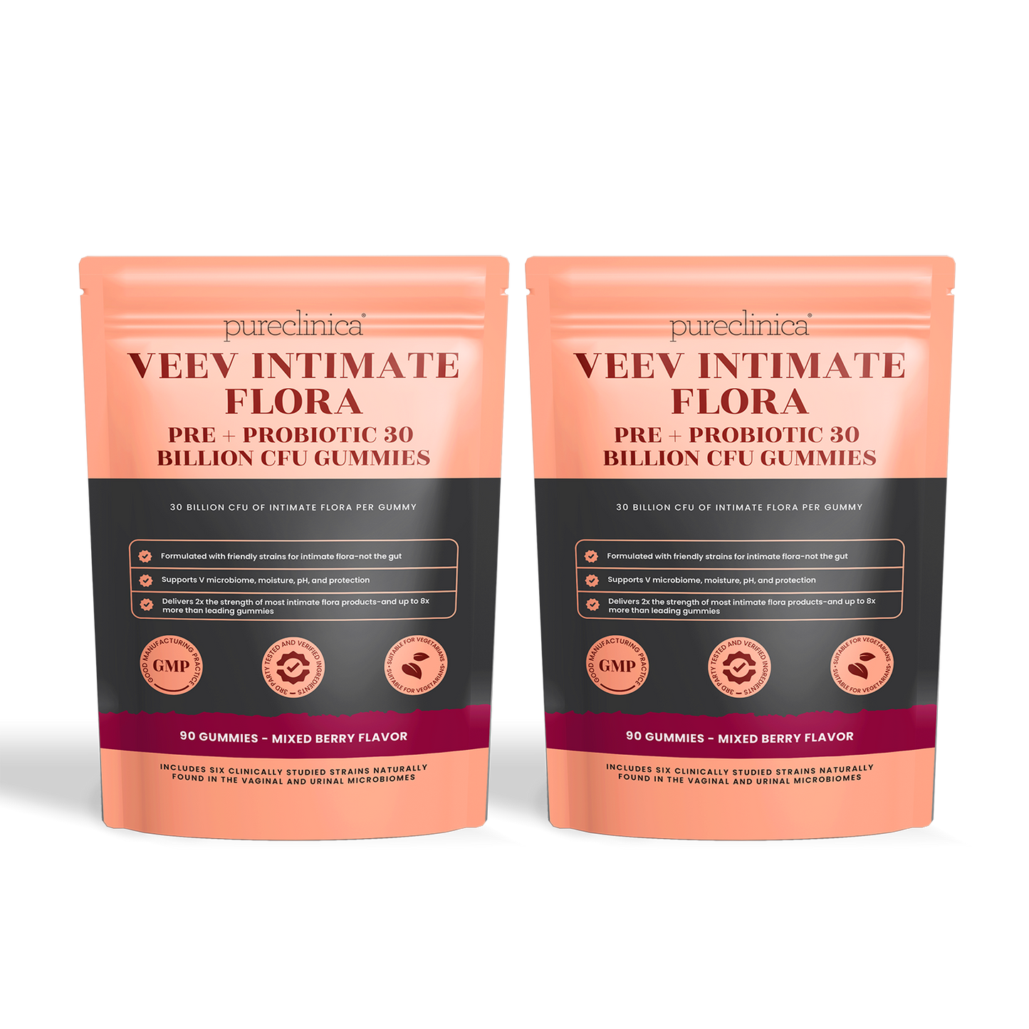 Veev Intimate Flora Pre + Probiotic 30 Billion CFU x 90 Gummies