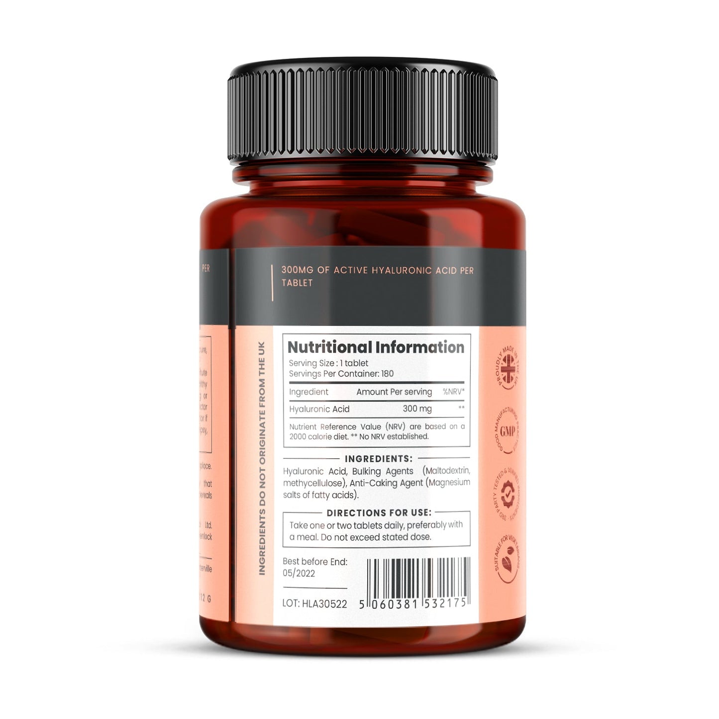 Triple Strength Hyaluronic Acid - 300mg x 180 tablets